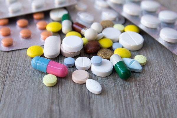 Different types of medication on a table top